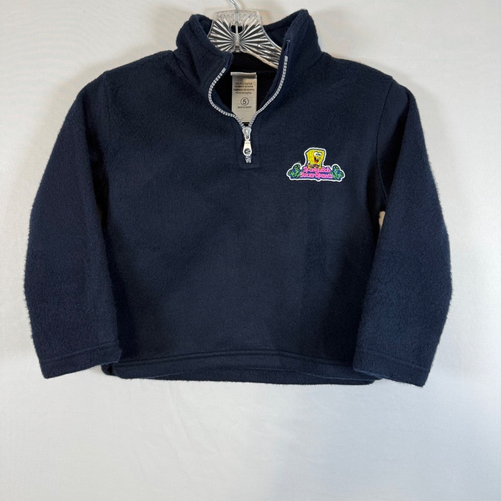 Majestic Spongebob‎ Pullover Fleece Sweatshirt Quarter Zip Kids Size 5